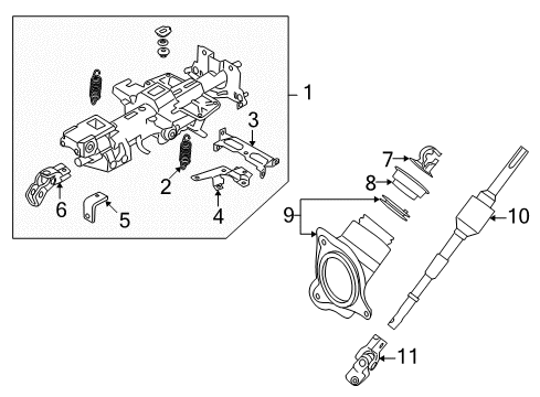 2020 Nissan GT-R Steering Column & Wheel, Steering Gear & Linkage Diagram 2