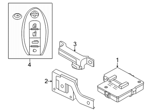 2022 Nissan Pathfinder Control Assembly - Smart KEYLESS Diagram for 285E2-6SA0C