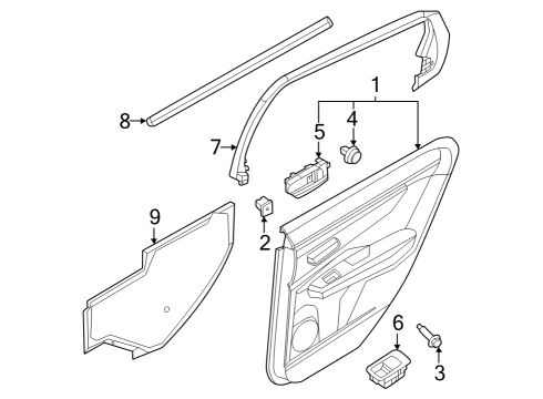 2023 Nissan ARIYA SEAL-REAR DOOR INSIDE,LH Diagram for 82835-5MP0A