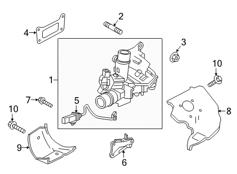 HEAT INSULATOR-TURBINE HOUSING Diagram for 14450-6GP0A