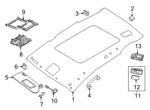 2020 Nissan Murano Interior Trim - Roof Diagram 1