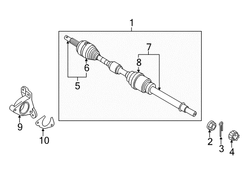 2020 Nissan NV Drive Axles - Front Diagram