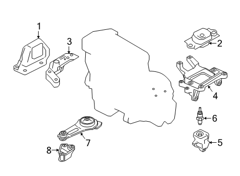 2021 Nissan Kicks Engine & Trans Mounting Diagram