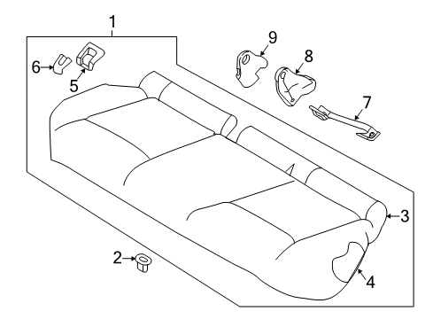 2021 Nissan Rogue Sport Rear Seat Components Diagram 3