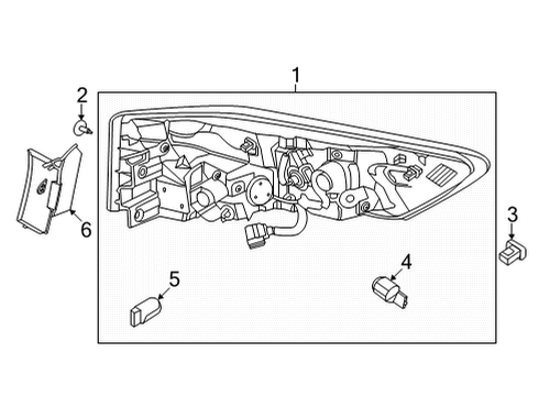 2022 Nissan Pathfinder Combination Lamp Assy-Rear,RH Diagram for 26550-6TA0B