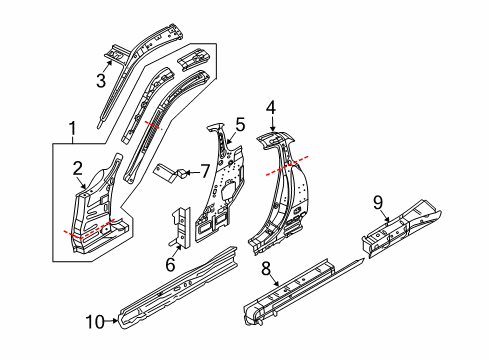 2020 Nissan 370Z Hinge Pillar, Lock Pillar, Rocker Diagram 2