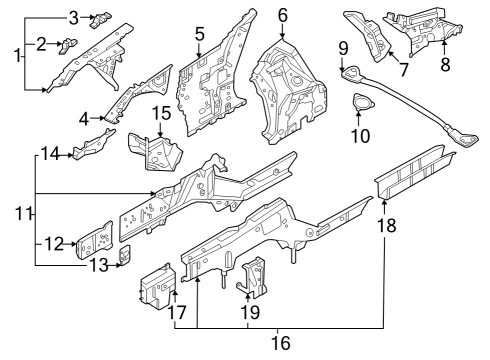 2023 Nissan Z Structural Components & Rails Diagram