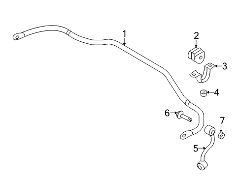 2021 Nissan Rogue Sport Rear Suspension Components, Upper Control Arm, Stabilizer Bar Diagram 2