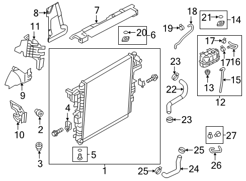 2020 Nissan Armada Radiator & Components Diagram