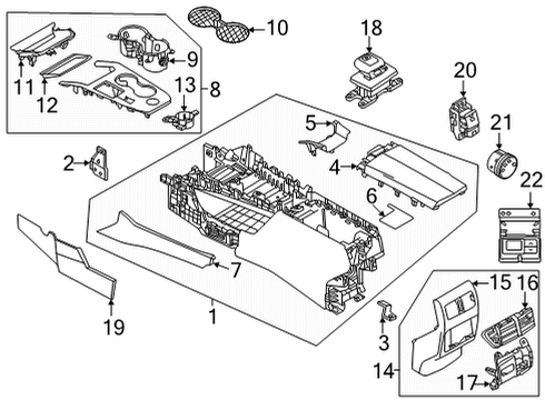 2021 Nissan Rogue Center Console Diagram 2