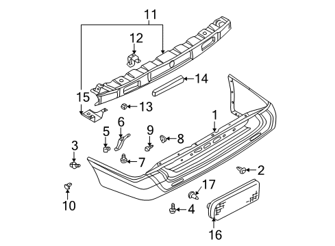 Bumper Set-Rear Sedan Diagram for H5022-2W140