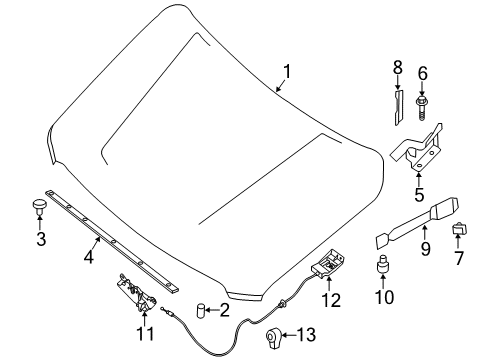 Hood Assembly Diagram for 65100-9JL1A