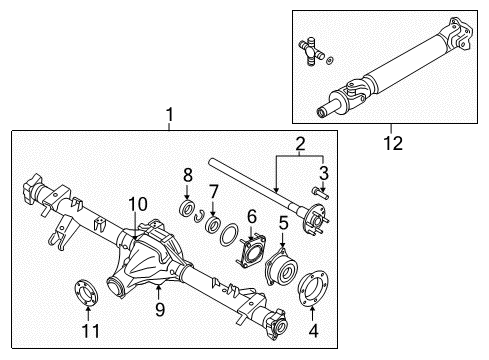 2020 Nissan Frontier Axle & Differential - Rear Diagram