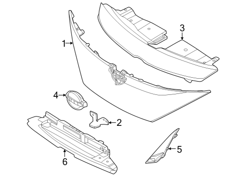 2023 Nissan ARIYA EMBLEM-FRONT Diagram for 62890-5MP0B