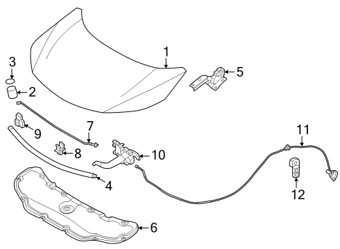 2023 Nissan ARIYA ROD-HOOD SUPPORT Diagram for 65771-5MP0A