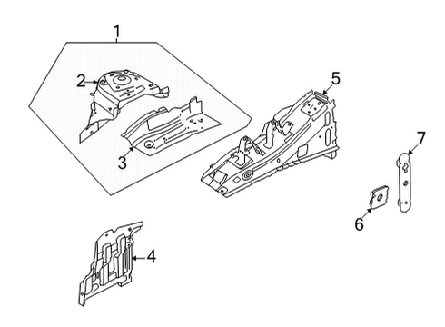 2023 Nissan Pathfinder Structural Components & Rails Diagram 2