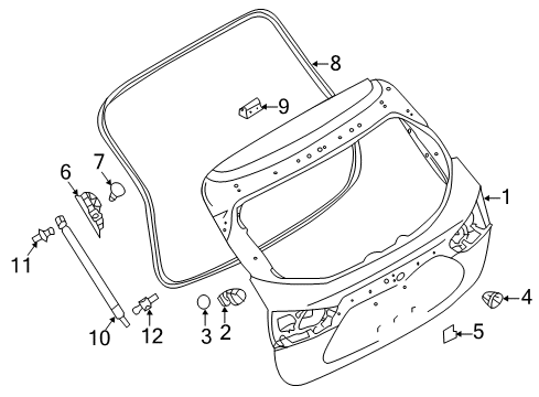 2021 Nissan Rogue Sport Gate & Hardware Diagram