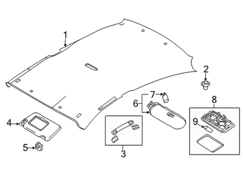 2021 Nissan Versa Interior Trim - Roof Diagram