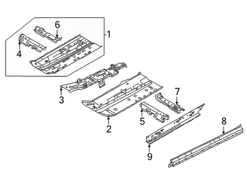 2021 Nissan Sentra Floor & Rails Diagram