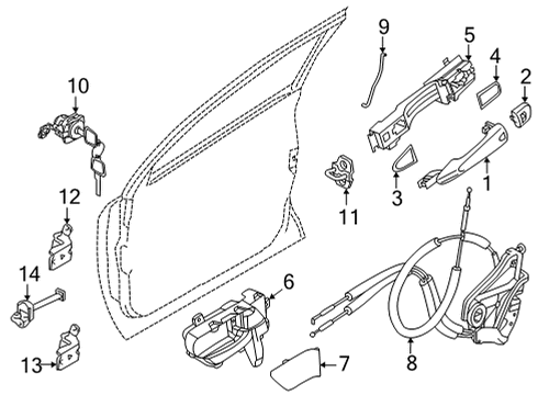 2021 Nissan Rogue Rear Door Diagram 1