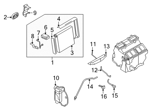 2020 Nissan GT-R A/C Evaporator & Heater Components Diagram 2