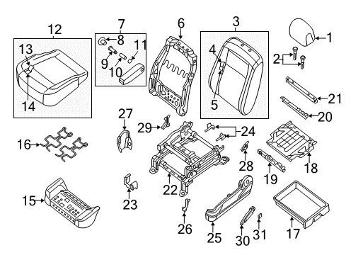 2020 Nissan NV Driver Seat Components Diagram 2