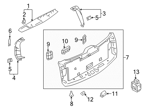 GARNISH Assembly-Back Door Top Diagram for 90904-6JL0A