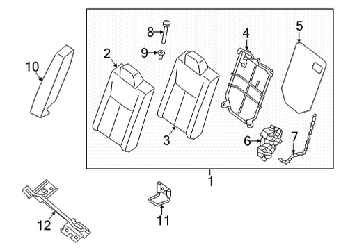 2021 Nissan Sentra Rear Seat Components Diagram 1