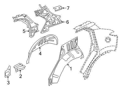 2021 Nissan Kicks Inner Structure - Quarter Panel Diagram