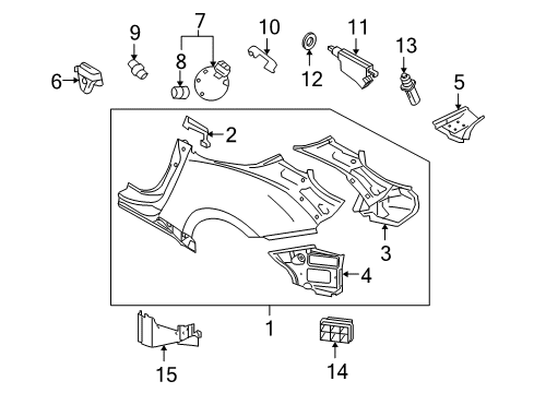 2020 Nissan 370Z Quarter Panel & Components, Exterior Trim Diagram 1