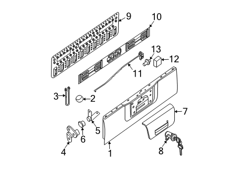 2020 Nissan Frontier Tail Gate Diagram 1