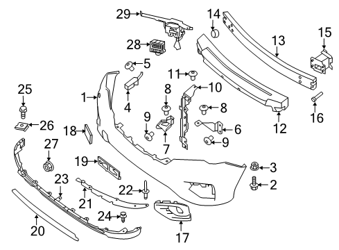 2020 Nissan Pathfinder Bumper & Components - Front Diagram