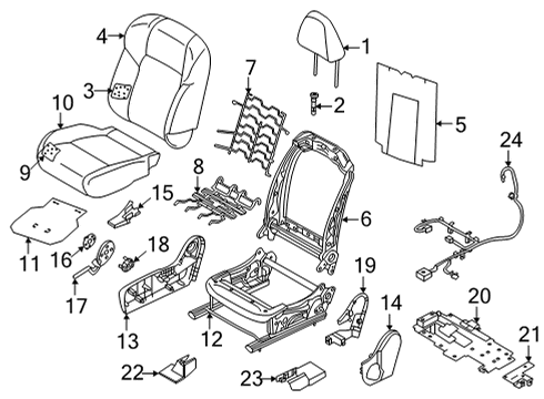 2023 Nissan Pathfinder TRIM ASSY-CUSHION,FRONT SEAT RH Diagram for 87320-6TA0B