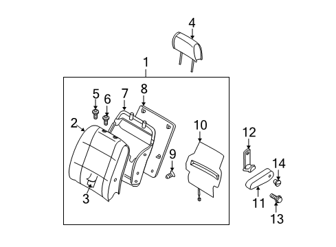 Back Assembly-Front Seat With Side Air Bag Diagram for 87600-ZF176