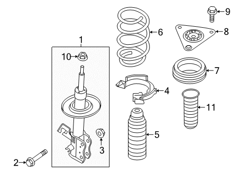 2021 Nissan Rogue Sport Struts & Components - Front Diagram