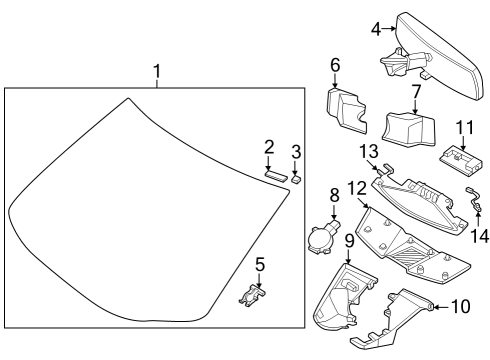 2023 Nissan ARIYA GLASS-WINDSHIELD Diagram for 72700-5MP7C