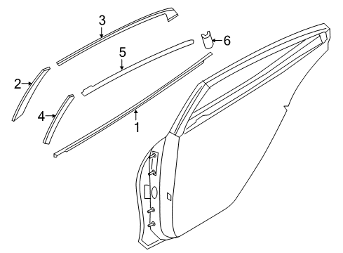 2020 Nissan Maxima Exterior Trim - Rear Door Diagram