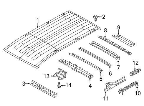 2020 Nissan NV Roof & Components Diagram