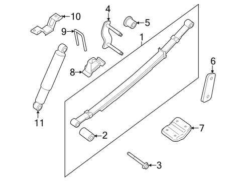 2022 Nissan Frontier Suspension Components, Stabilizer Bar & Components Diagram 1