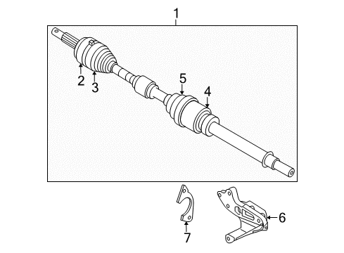 2021 Nissan Rogue Sport Drive Axles - Front Diagram