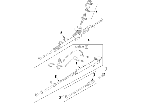 2020 Nissan 370Z P/S Pump & Hoses, Steering Gear & Linkage Diagram 1