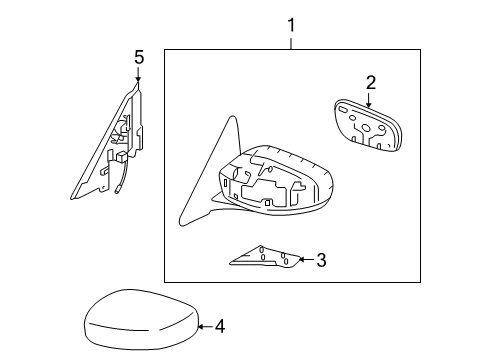 Glass - Mirror Diagram for 96365-JK61B