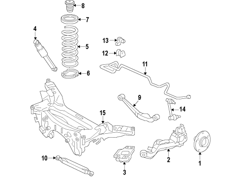 2020 Nissan Rogue Rear Suspension Components, Lower Control Arm, Upper Control Arm, Stabilizer Bar Diagram 5