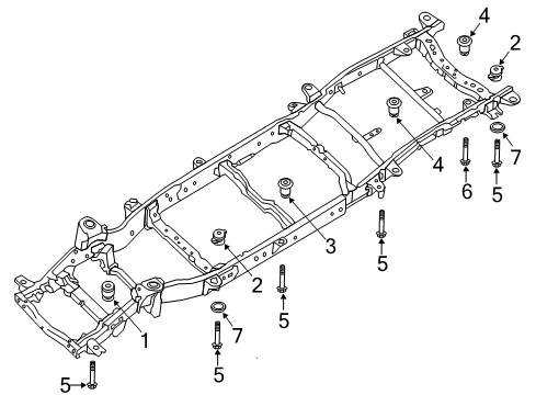 2021 Nissan NV 3500 Body Mounting - Frame Diagram