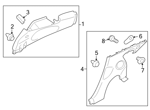 2023 Nissan Z Interior Trim - Quarter Panels Diagram 2