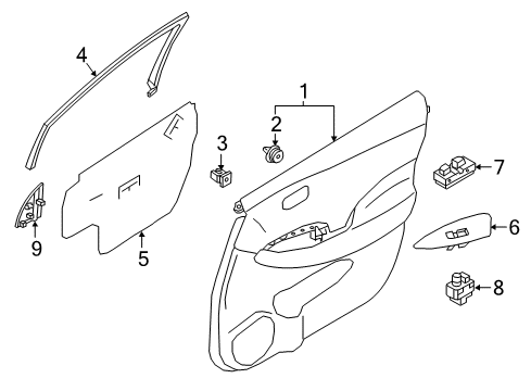 2022 Nissan Leaf Mirrors Diagram 1