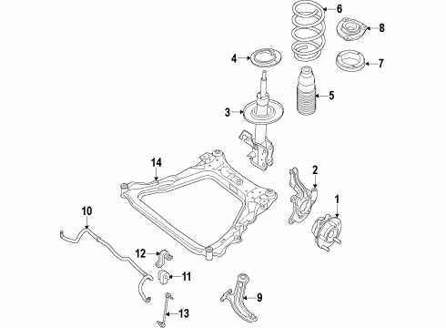 Spindle - KNUCKLE, RH Diagram for 40014-3JA1B