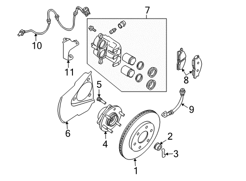 2020 Nissan Frontier Brake Components Diagram 1