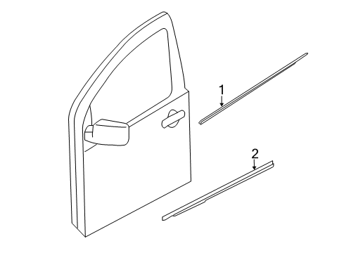 2020 Nissan Frontier Exterior Trim - Front Door Diagram