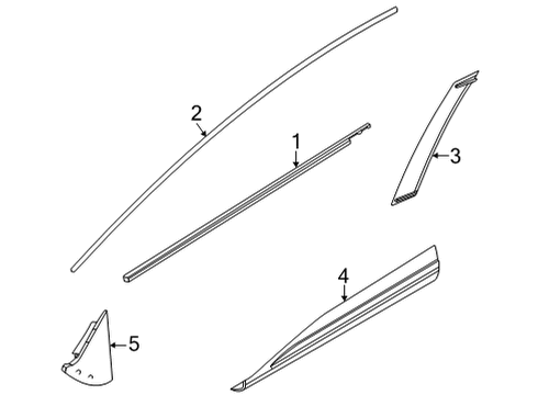 2021 Nissan Rogue Exterior Trim - Front Door Diagram